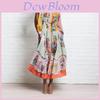 Floral Print Lantern Sleeve Dress With High Waist For Elegant Spring Casual Wear