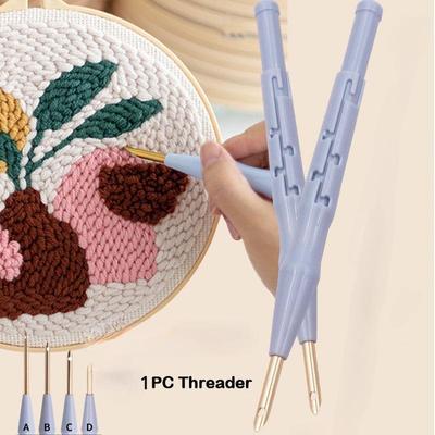Zestaw do haftowania dziurkacz narzędzie do szycia igła do magicznego haftu pióro narzędzie tkackie Knitting przyrządy do szycia dla majsterkowiczów haczyk do dywanów