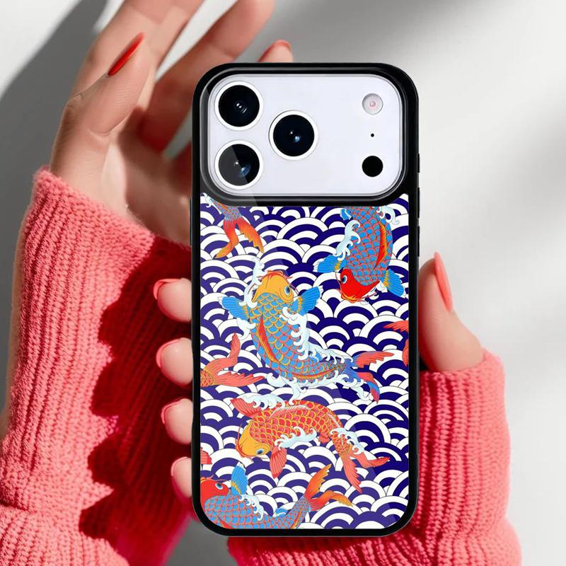 

Мягкий чехол для телефона с изображением японской рыбы кои для iPhone 17 16 15 14 13 Pro Max Задняя крышка для 12 11 Pro Coque iPhone Air