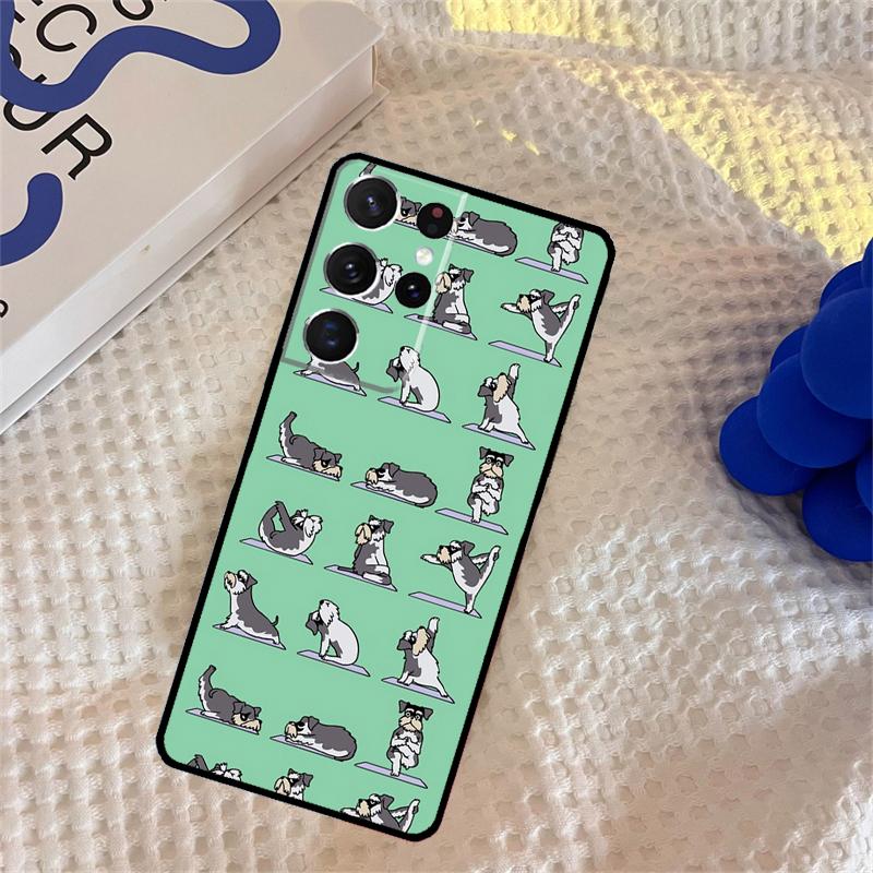 Cartoon Schnauzer Dog Phone Case For Samsung Galaxy S25 S24 Ultra S9 S10 S20 S22 S21 Plus S23 FE Portector Cover