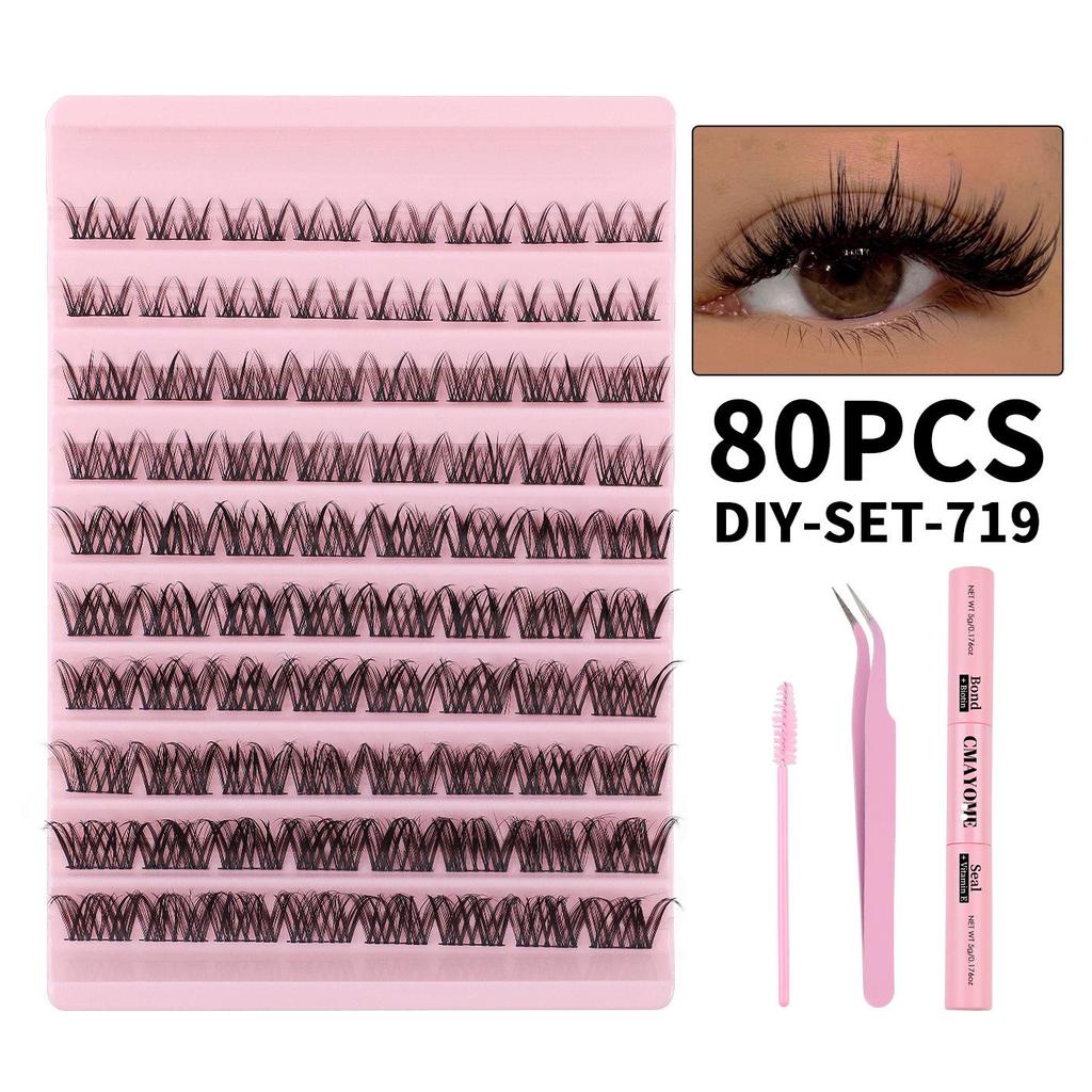 DIY Natürliches D-Locken Cluster Wimpern-Set – Leicht, Selbstklebend, Perfekt für den täglichen Gebrauch