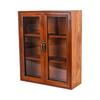 Wooden Desktop Organizers Cabinet with Glass Door for Cosmetics, Stationery, Small Kitchen Items and Decors Use