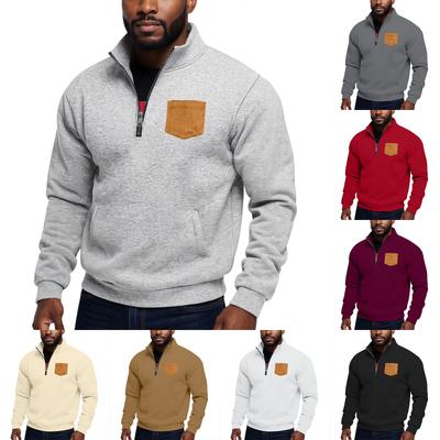 Herren Halbzip-Sweatshirt mit Stehkragen, Freizeit