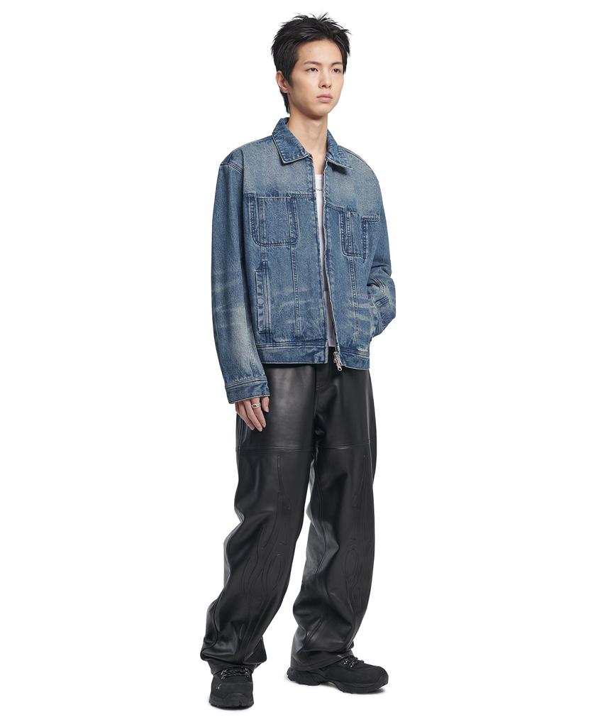 Nomanual Washed Denim Trucker Jacket - Washed Blue