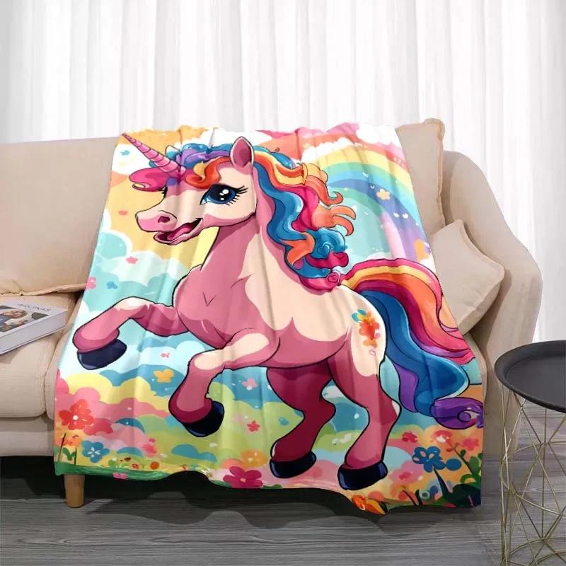 3D Tier Pferdemuster Heimdecke Einhornmuster Schlafzimmer Wohnzimmer Dekoration Picknickdecken für Kinderzimmer Bett Geschenk