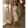 New Chinese Style Floral Sleeveless A-Line Long Dress