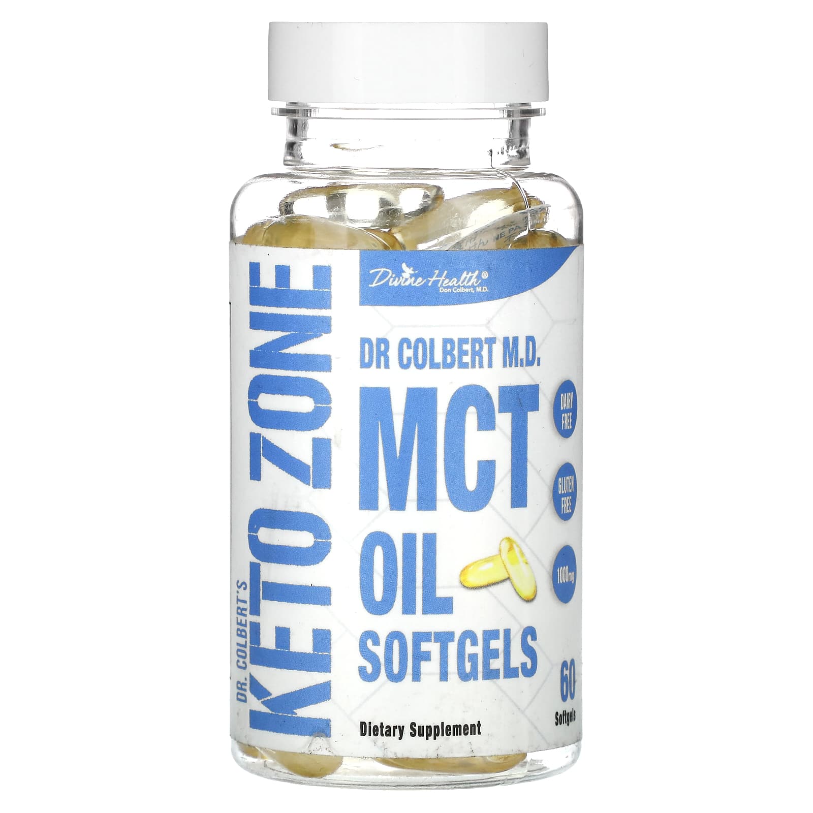 

Божественне здоров я, Dr. Colbert Keto Zone, MCT Oil Softgels, 1000 мг, 60 капсул