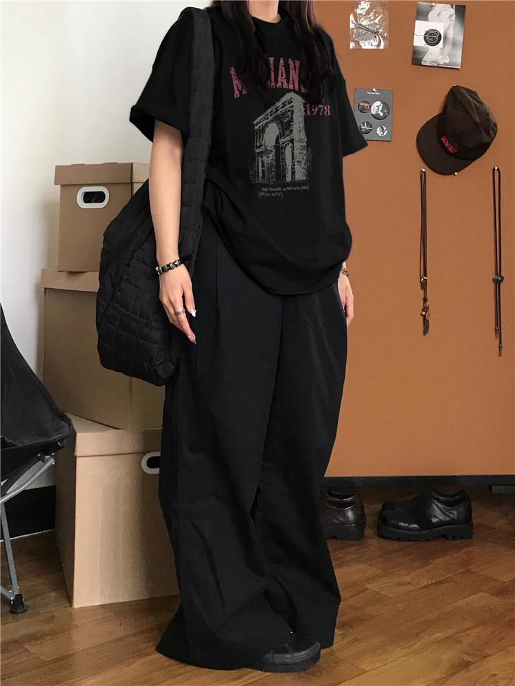 Women's Plus Size Oversized Cotton Streetwear Tee: Trendy Lazy Style for Chubby Girls & Couples