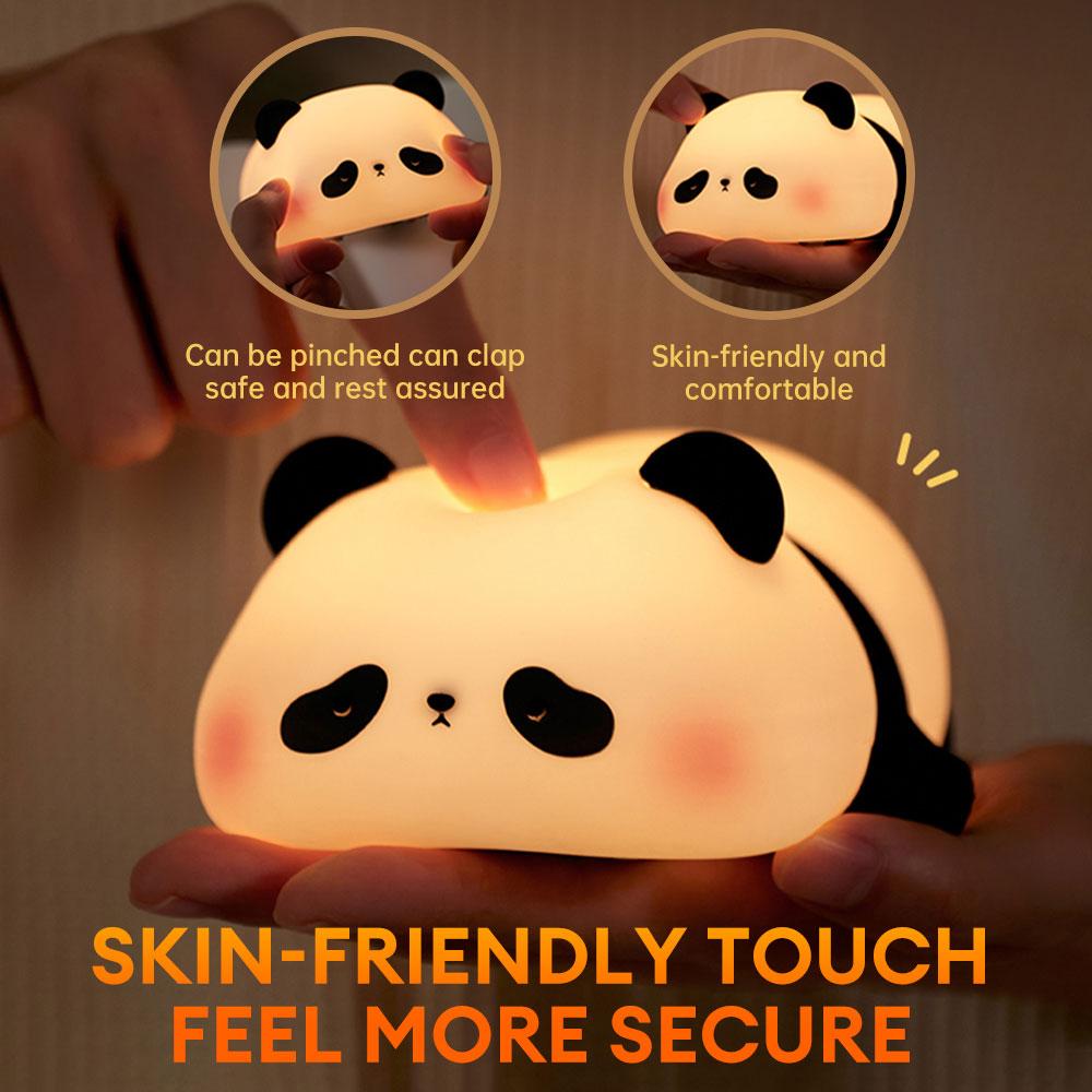 Panda Night Lights For Kids Cute Animal Silicone Timing Rechargeable Lamp Cartoon Panda Bedroom Decoration Kids Boys Girls Gift