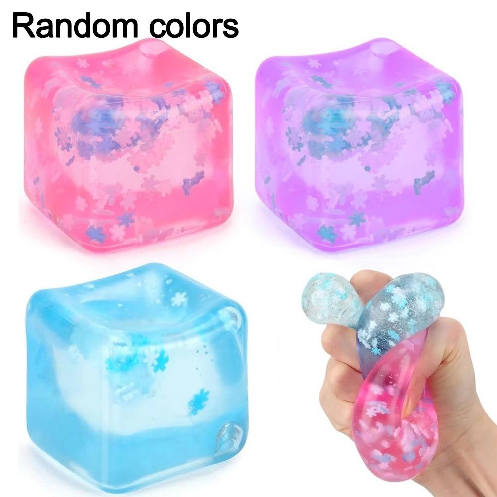 

5cm Fidget Ice Cube Blind Box Transparent Ice Block Slow Rising Balls For Stress Anxiety Relief Random colors