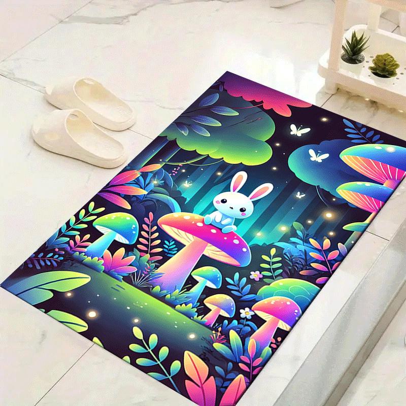 

1 шт. Милый маленький кролик Дизайн Ковер - Мягкий, Нескользящий и Прочный Декор для Игровой Комнаты и Спальни 60cm by 90cm
