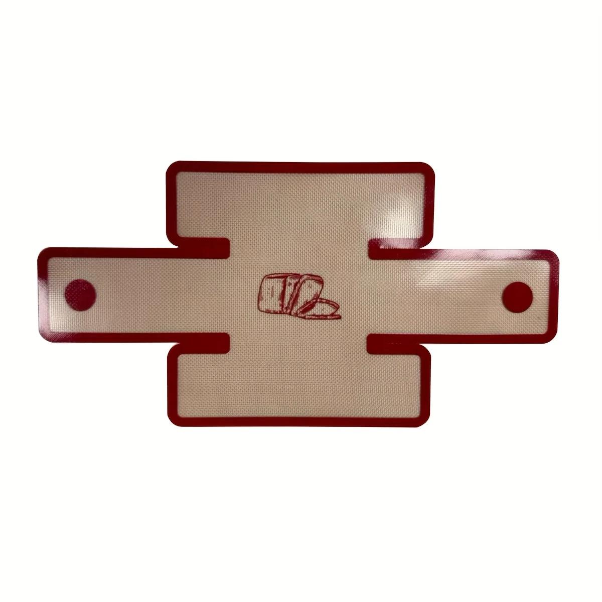 1Pieces Silicone Bread Baking Pan Liner, Reusable Non-stick Bread Baking Pan Mat, Silicone Baking Mat Outdoor Tableware красный