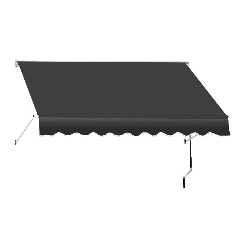 Outdoor Sunshade Awning with UV & Rain Protection - Hand-Crank Lift Roller Blind
