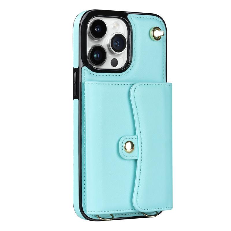 For iPhone 14 13 12 Mini 11Pro Max X/XS XR 8 7 Plus Wallet Leather Case with Long Lanyard Kickstand All-round Shockproof Cover
