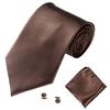 Men's Fashion Solid Color Suits Ties Necktie Cufflinks Hanky Set Tuxedo Suit