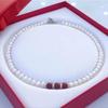 Mother's Day Gift: Women's Natural Sika Shell Pearl & Agate Pendant Clavicle Choker Necklace
