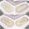 Household Fashion Creative Table Decor Vintage Lace Embroidered Oval Tablecloth Party Tea Table Mats Waterproof PVC Table Cloth