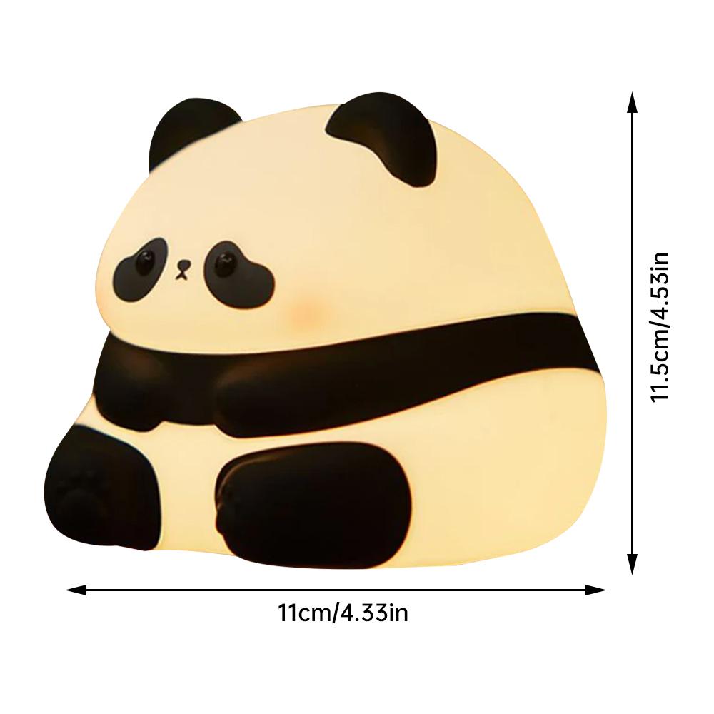 LED Night Light Cute Panda Cartoon Animals Silicone Lamp USB Rechargeable Timing Sleeping Lamp Bedroom Decoration for Children