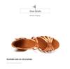 Women's Silk Soft Sole Latin Dance Shoes - Medium-High Heel, Lightweight, and Professional for Adults & Big Kids.