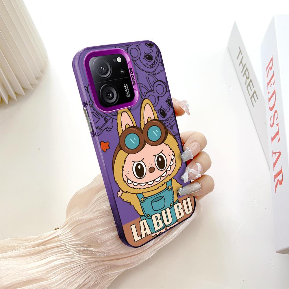 

Окрашенный узор, цветной серебристый, двухсторонний, жесткий, противоударный чехол для телефона Xiaomi Redmi Poco Xiaomi Poco M6 5G темно-фиолетового