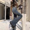 Cement Gray High-Waisted Retro Flare Jeans for Women, Autumn/Winter 2025 Collection