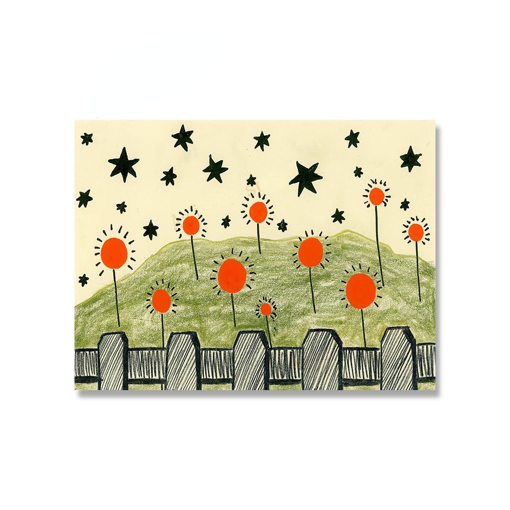 

Винтажный современный абстрактный звездный сад середины века, мини-принты, холст, картина, постер, солнечные цветы, фотографии, декор для детской комнаты 21x30cm No Framed