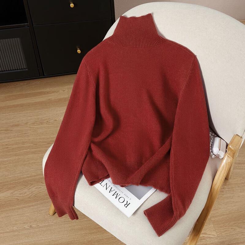 Women's Embroidered High-Neck Knit Sweater