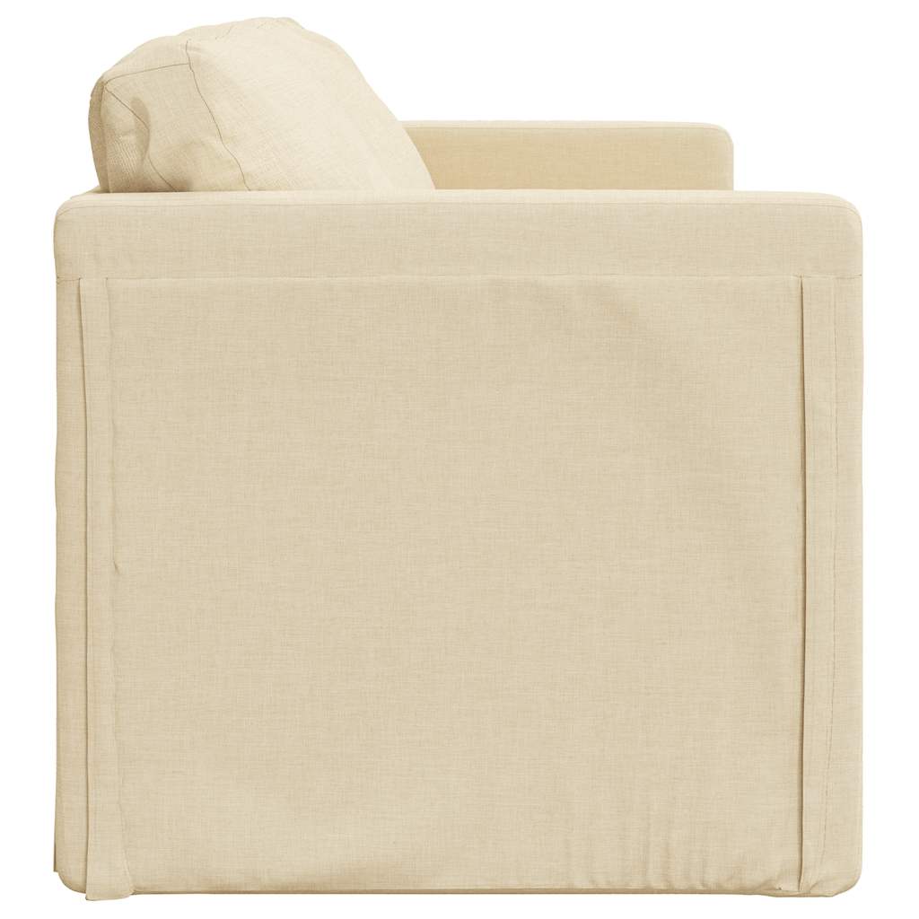Floor Sofa with Sleeping Function Cream 112x174x55 Cm Fabric