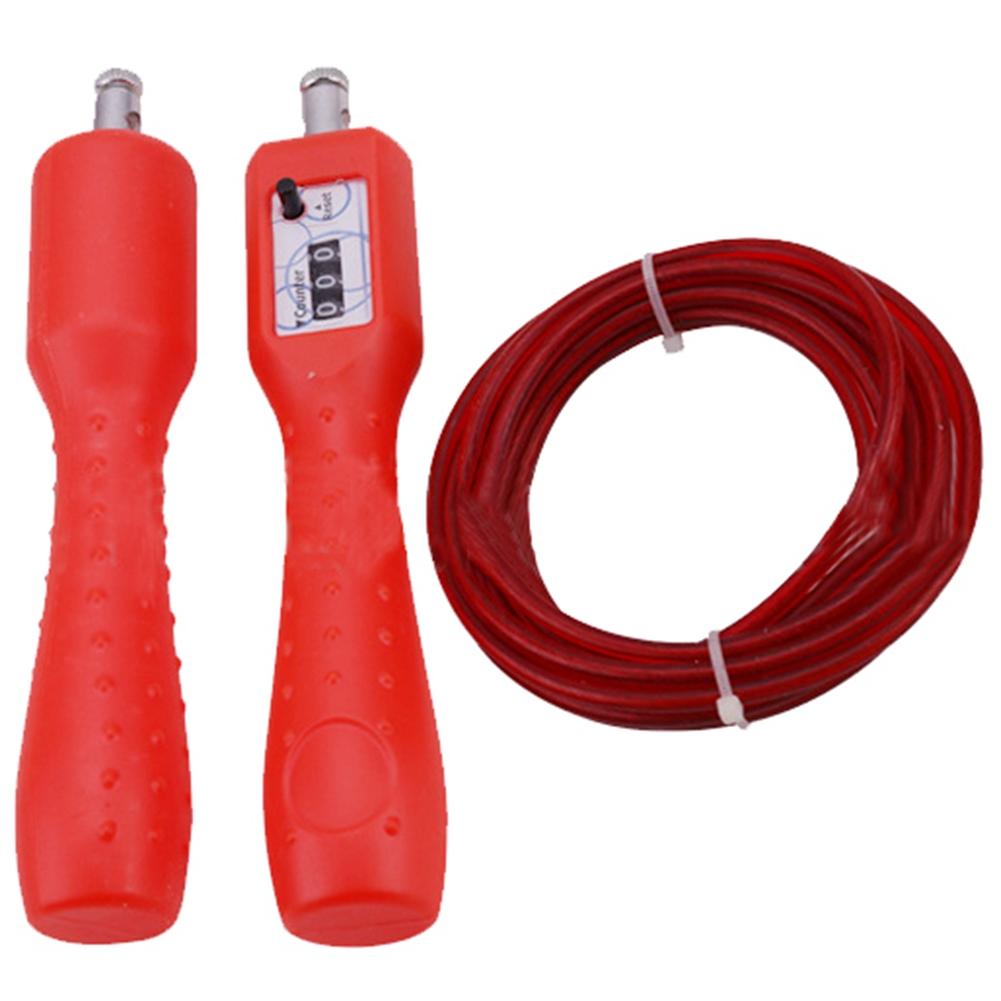 2,6 m Justerbar Lengde Hoppetau Trening Gym Trening Sportsverktøy med Teller (rød)