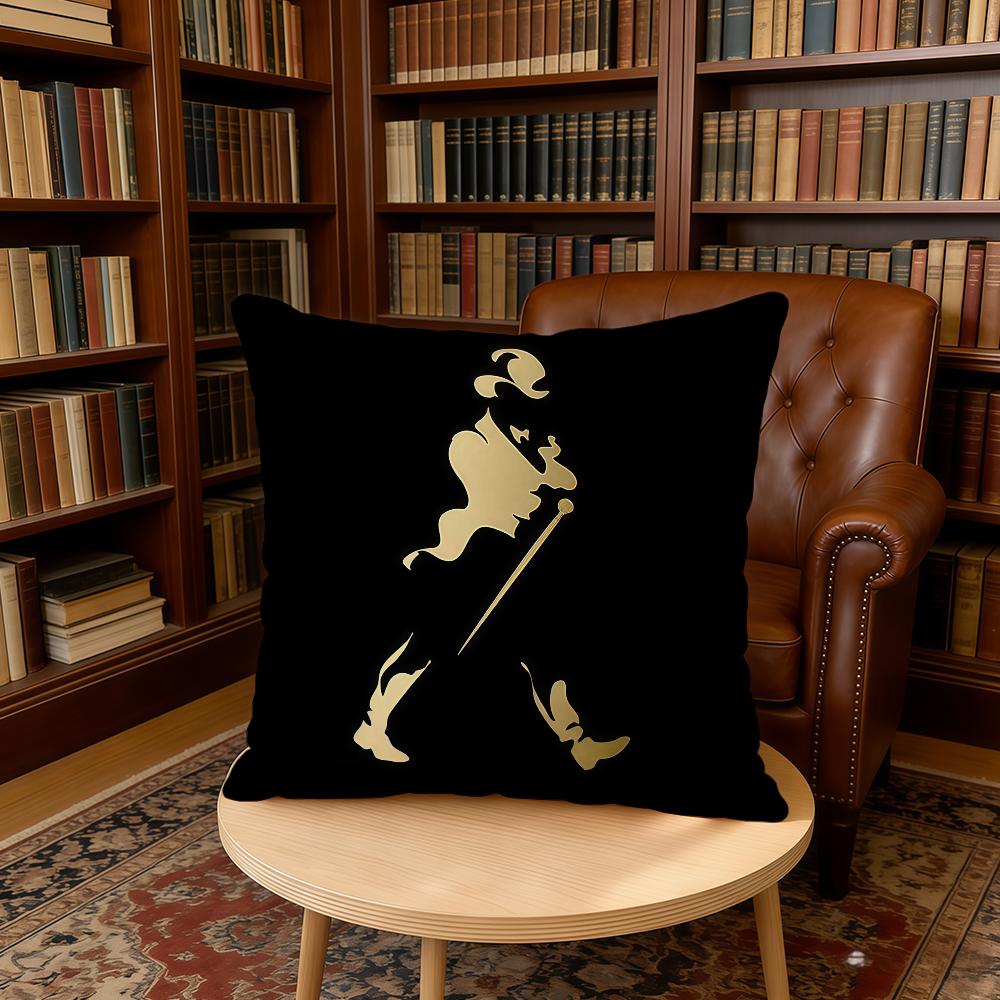 

J-JOHNNIE W-WALKER Beer cushion cover Home Office Birthday Anniversary Gifts Soft Skin Friendly Cushion Cover 30cmx30cm