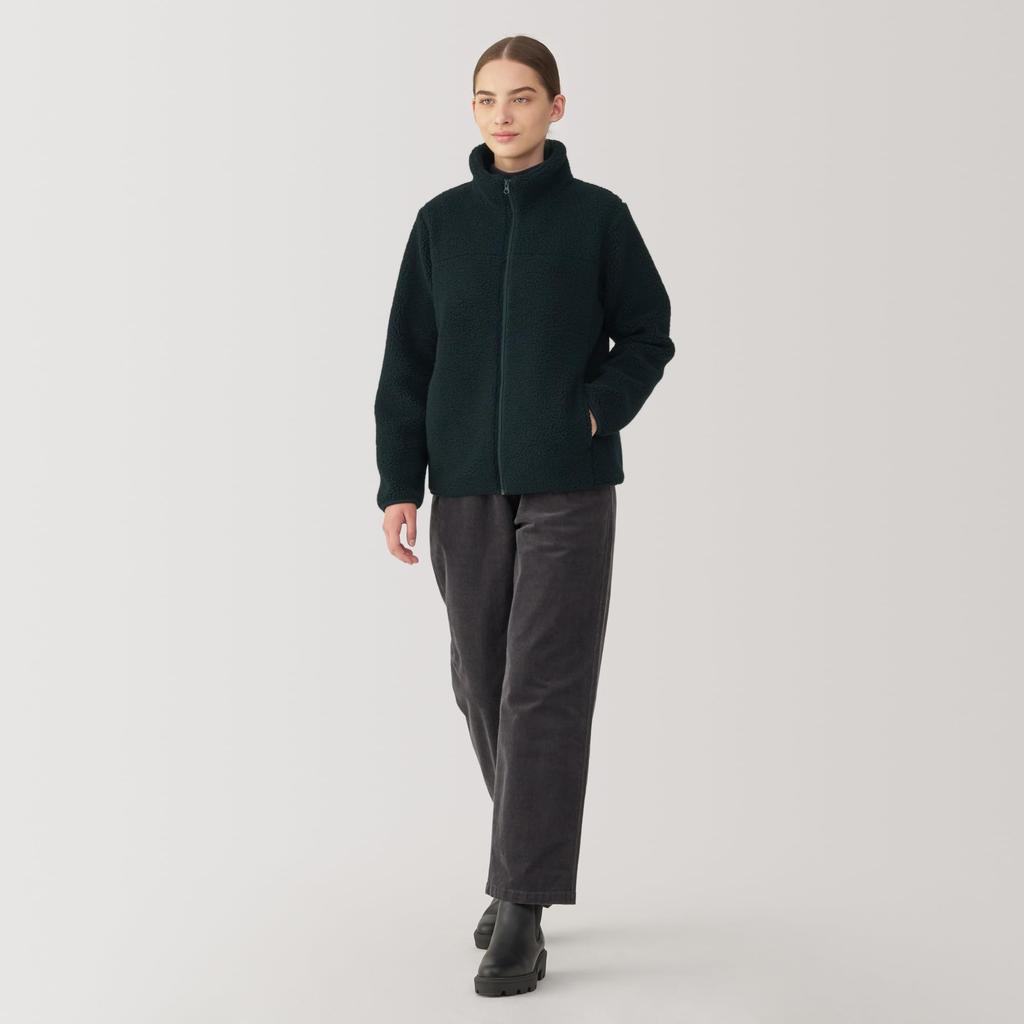 MUJI Boa Fleece Dark Size S Women's Jacket, Navy, (BB2QIA4A)