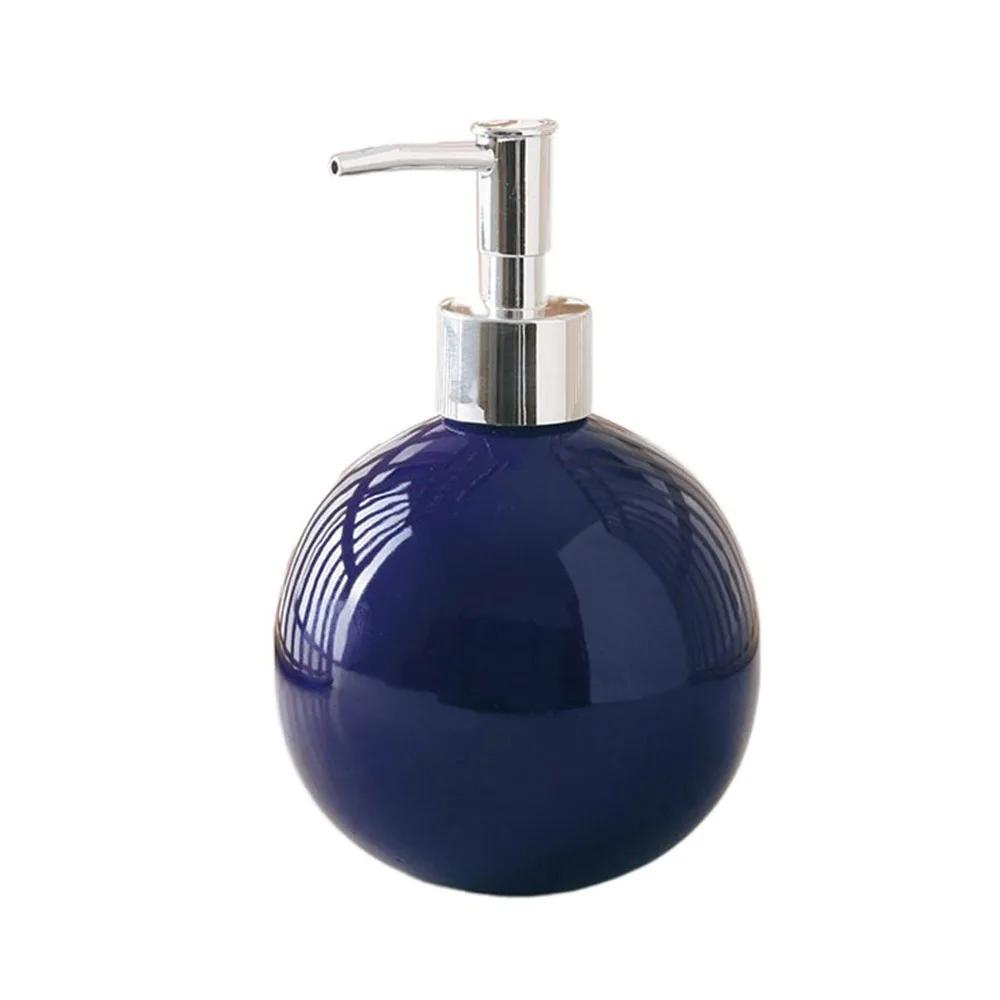 Portable Ceramic Hand Soap Bottle Refillable Reusable Hand Sanitizer Dispenser Round Leakproof Liquid Soap Container Bathroom