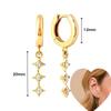 925 Silver Ear Needle White Zircon Butterfly/Water Drop Hoop Earrings Drop Earrings For Women Fashion Wedding Jewelry