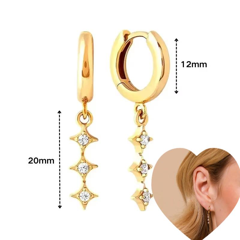925 Silver Ear Needle White Zircon Butterfly/Water Drop Hoop Earrings Drop Earrings For Women Fashion Wedding Jewelry