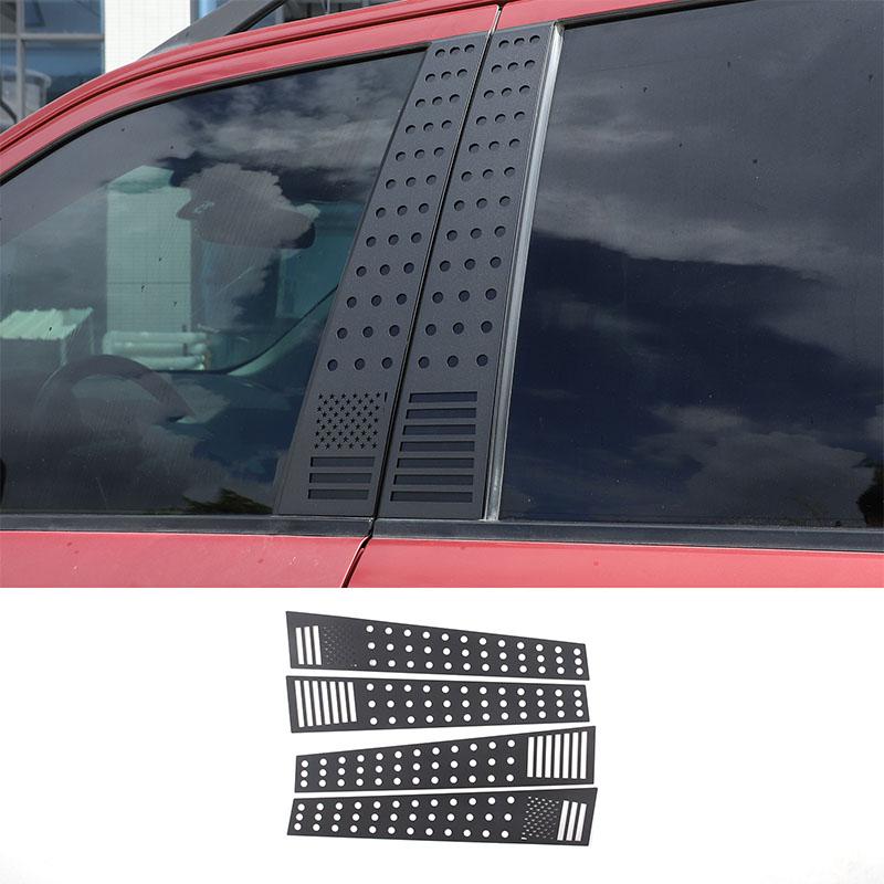 

For Land Rover Freelander 2 2007-15 Car Exterior Aluminum Alloy Black Car Rear Window Glass Guard Plate Stickers Car Accessories Style C