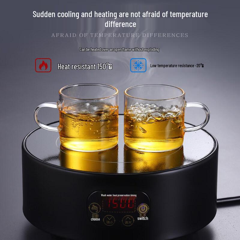 ZISIZ Thickened Explosion-Proof Glass Tea Cup