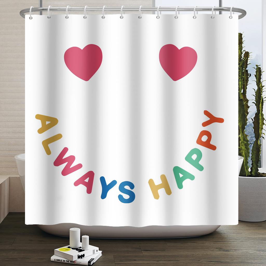 Cartoon Shower Curtain for Bathroom Kids Rainbow Cloud Sun Stars Flower Unicorn Cute Animals Waterproof Bath Curtain Home Decor