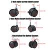 1Pair 2Inch Universal Wheel Swivel Caster Roller Wheel Furniture Office Chair Caster With Brake