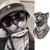 Cycling Sunscreen Mask Orange Cat Summer Funny Veil Animal Face Towel Cat Ear Hanging Integrated Protective Mask Neck Protection