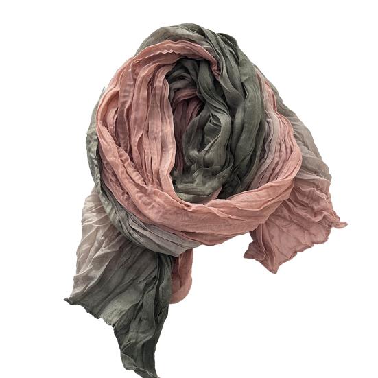 Sciarpa Scialle Unisex Colore Sfumato Versatile Stropicciata Sciarpa Lunga Autunno Inverno Antivento Resistente al Freddo Scialle Avvolgente