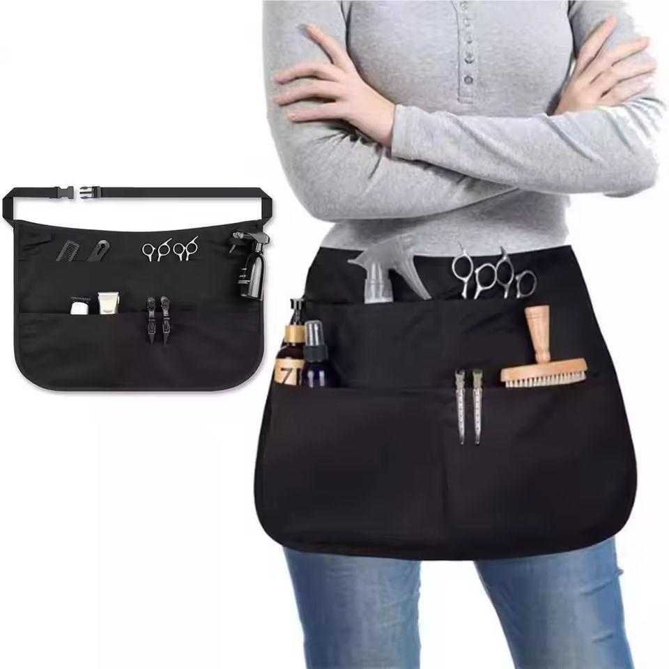 2pcs Waist Apron With Tool Pouch Waterproof Work Apron For Barber Beauty Salon Car Mechanic Craftsman Utility Belt Bag Kitchen Cooking