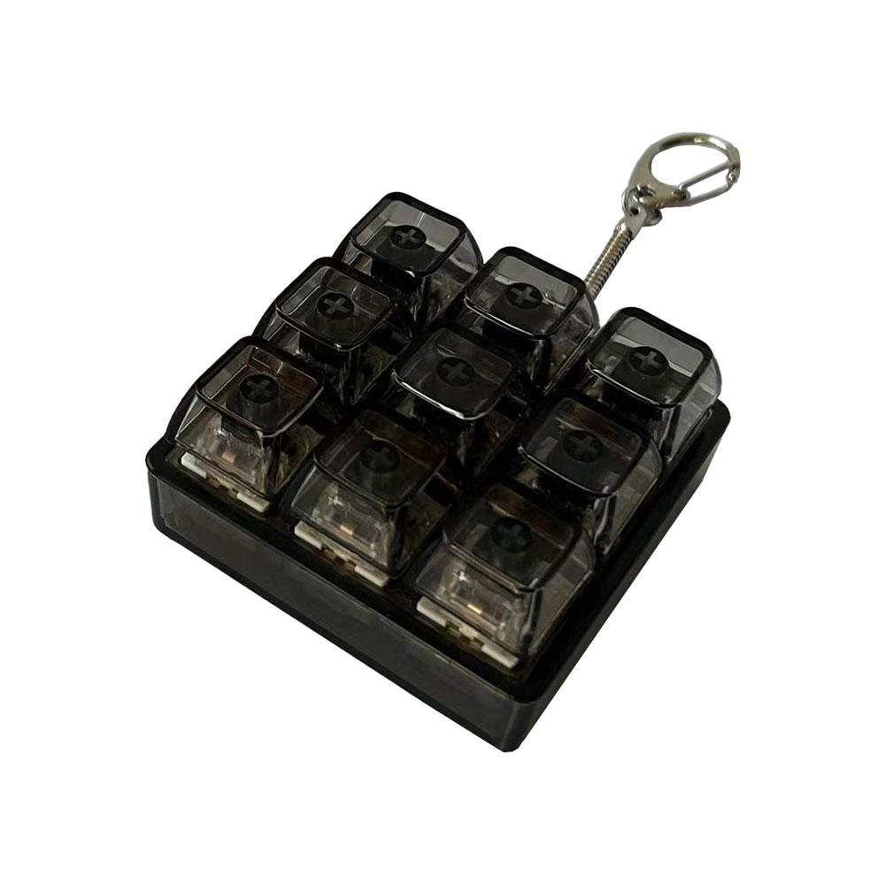 9 Toetsen LED Toetsenbord Fidget Sleutelhanger Klikker Knop Stressverlichtend Speelgoed voor Volwassenen Kantoor Angst Vinger Oefening Sensorische Toetskap