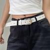 Jeans Decor Y2K Wide Belt Love Heart PU Leather Waistbands Fashion Rhinestone Waist Belt  Ladies