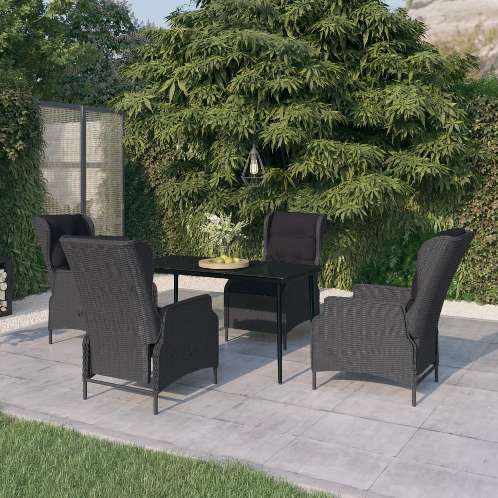 Ensemble à manger de jardin 5 pcs  foncé