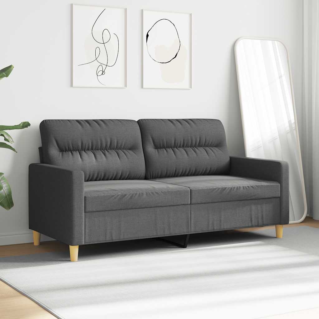 Vidaxl 2-Seater Sofa, Dark Grey, 140 Cm, Upholstered In Fabric