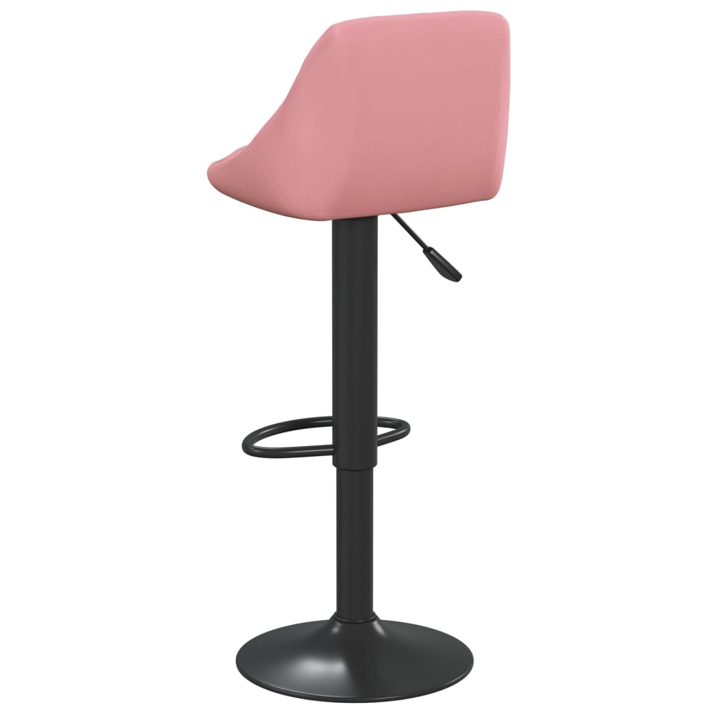 Bar Stool Set of 2 Pink Velvet