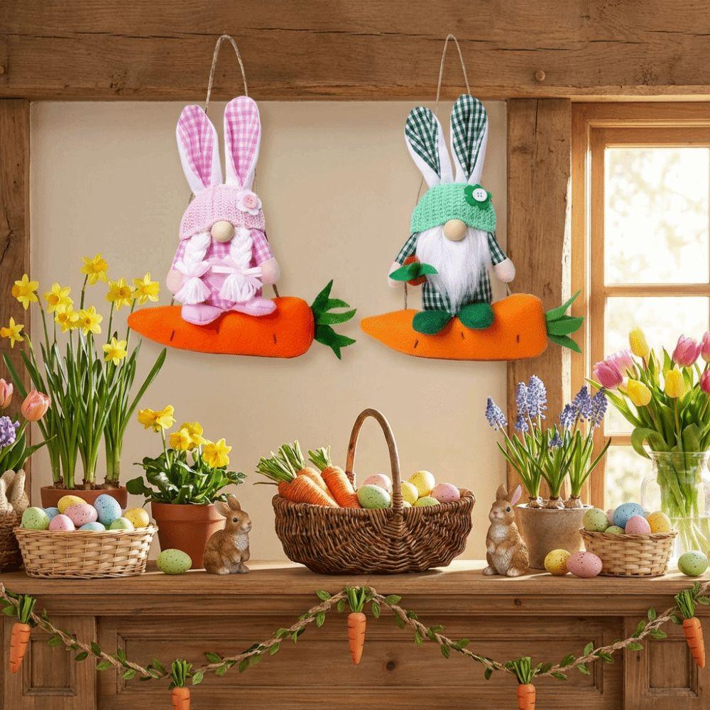 Colorful Rabbit Gnome Ornament Plush Rabbit Doll Toy Cute Faceless Plush Doll Home Decor