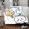1pc Chiikawa Blanket with Custom Name, Gift, for Men and Women, Soft Blanket, Good for Sofa Bed Couch Travel, Lightweight Flannel Blanket