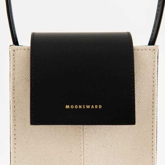 BLACK LEATHER CANVAS MINI BAG