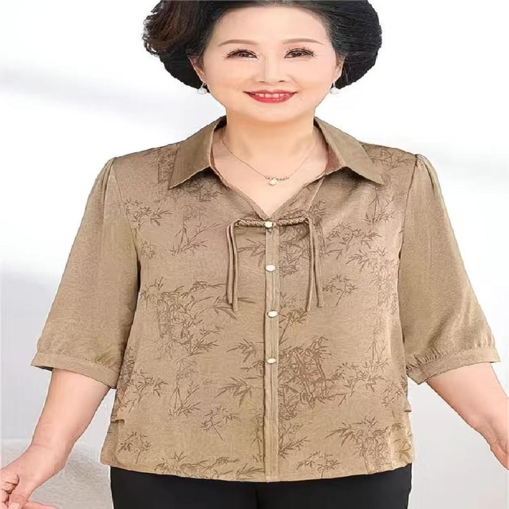 Grandma's Fashionable Summer Top - Mid-Age Seven-Point Sleeve Versatile Shirt